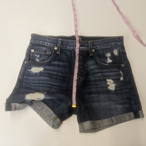 7 For All Mankind Size 25 Distressed Denim Shorts - Picture 8 of 16